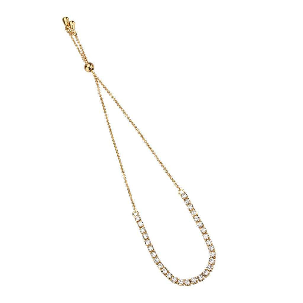 3W1642 - Rose Gold Brass Bracelet with AAA Grade CZ in Clear - Alamode - Flyclothing LLC