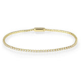 3W1680 - Gold Brass Bracelet with AAA Grade CZ in Clear - Alamode - Flyclothing LLC