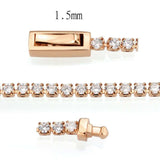 3W1681 - Rose Gold Brass Bracelet with AAA Grade CZ in Clear - Alamode - Flyclothing LLC