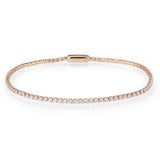 3W1681 - Rose Gold Brass Bracelet with AAA Grade CZ in Clear - Alamode - Flyclothing LLC