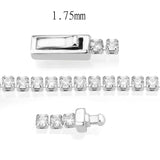 3W1682 - Rhodium Brass Bracelet with AAA Grade CZ in Clear - Alamode - Flyclothing LLC