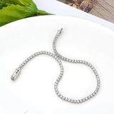 3W1682 - Rhodium Brass Bracelet with AAA Grade CZ in Clear - Alamode - Flyclothing LLC