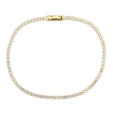 3W1683 - Gold Brass Bracelet with AAA Grade CZ in Clear - Alamode - Flyclothing LLC