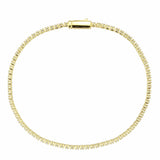 3W1683 - Gold Brass Bracelet with AAA Grade CZ in Clear - Alamode - Flyclothing LLC