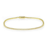 3W1683 - Gold Brass Bracelet with AAA Grade CZ in Clear - Alamode - Flyclothing LLC