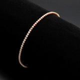 3W1684 - Rose Gold Brass Bracelet with AAA Grade CZ in Clear - Alamode - Flyclothing LLC