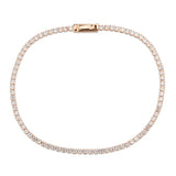 3W1684 - Rose Gold Brass Bracelet with AAA Grade CZ in Clear - Alamode - Flyclothing LLC