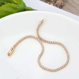 3W1684 - Rose Gold Brass Bracelet with AAA Grade CZ in Clear - Alamode - Flyclothing LLC