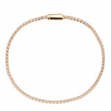 3W1684 - Rose Gold Brass Bracelet with AAA Grade CZ in Clear - Alamode - Flyclothing LLC