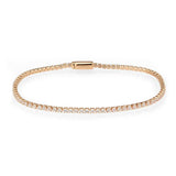 3W1684 - Rose Gold Brass Bracelet with AAA Grade CZ in Clear - Alamode - Flyclothing LLC