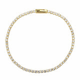3W1686 - Gold Brass Bracelet with AAA Grade CZ in Clear - Alamode - Flyclothing LLC