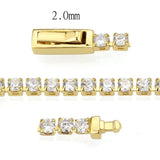 3W1686 - Gold Brass Bracelet with AAA Grade CZ in Clear - Alamode - Flyclothing LLC