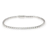 3W1688 - Rhodium Brass Bracelet with AAA Grade CZ in Clear - Alamode - Flyclothing LLC