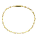 3W1689 - Gold Brass Bracelet with AAA Grade CZ in Clear - Alamode - Flyclothing LLC
