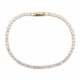 3W1690 - Rose Gold Brass Bracelet with AAA Grade CZ in Clear - Alamode - Flyclothing LLC
