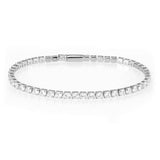 3W1691 - Rhodium Brass Bracelet with AAA Grade CZ in Clear - Alamode - Flyclothing LLC