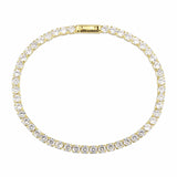 3W1692 - Gold Brass Bracelet with AAA Grade CZ in Clear - Alamode - Flyclothing LLC