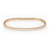 3W1696 - Rose Gold Brass Bracelet with AAA Grade CZ in Clear - Alamode - Flyclothing LLC