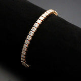 3W1699 - Rose Gold Brass Bracelet with AAA Grade CZ in Clear - Alamode - Flyclothing LLC