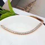 3W1699 - Rose Gold Brass Bracelet with AAA Grade CZ in Clear - Alamode - Flyclothing LLC