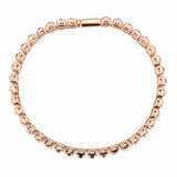 3W1699 - Rose Gold Brass Bracelet with AAA Grade CZ in Clear - Alamode - Flyclothing LLC