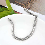 3W1700 - Rhodium Brass Bracelet with AAA Grade CZ in Clear - Alamode - Flyclothing LLC