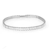 3W1700 - Rhodium Brass Bracelet with AAA Grade CZ in Clear - Alamode - Flyclothing LLC