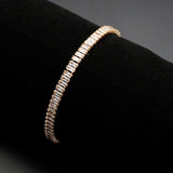 3W1702 - Rose Gold Brass Bracelet with AAA Grade CZ in Clear - Alamode - Flyclothing LLC