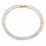 3W1702 - Rose Gold Brass Bracelet with AAA Grade CZ in Clear - Alamode - Flyclothing LLC