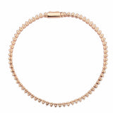 3W1702 - Rose Gold Brass Bracelet with AAA Grade CZ in Clear - Alamode - Flyclothing LLC
