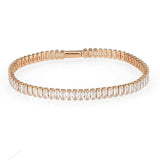 3W1702 - Rose Gold Brass Bracelet with AAA Grade CZ in Clear - Alamode - Flyclothing LLC