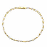 3W1707 - Gold Brass Bracelet with AAA Grade CZ in Clear - Alamode - Flyclothing LLC
