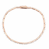3W1708 - Rose Gold Brass Bracelet with AAA Grade CZ in Clear - Alamode - Flyclothing LLC
