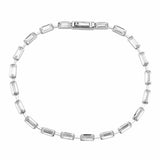 3W1709 - Rhodium Brass Bracelet with AAA Grade CZ in Clear - Alamode - Flyclothing LLC