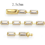 3W1710 - Gold Brass Bracelet with AAA Grade CZ in Clear - Alamode - Flyclothing LLC