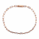 3W1711 - Rose Gold Brass Bracelet with AAA Grade CZ in Clear - Alamode - Flyclothing LLC