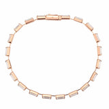3W1711 - Rose Gold Brass Bracelet with AAA Grade CZ in Clear - Alamode - Flyclothing LLC