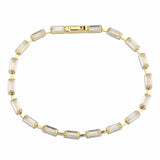 3W1713 - Gold Brass Bracelet with AAA Grade CZ in Clear - Alamode - Flyclothing LLC