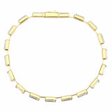 3W1713 - Gold Brass Bracelet with AAA Grade CZ in Clear - Alamode - Flyclothing LLC