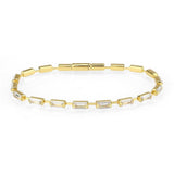 3W1713 - Gold Brass Bracelet with AAA Grade CZ in Clear - Alamode - Flyclothing LLC