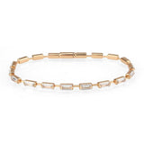 3W1714 - Rose Gold Brass Bracelet with AAA Grade CZ in Clear - Alamode - Flyclothing LLC