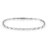 3W1715 - Rhodium Brass Bracelet with AAA Grade CZ in Clear - Alamode - Flyclothing LLC