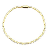 3W1716 - Gold Brass Bracelet with AAA Grade CZ in Clear - Alamode - Flyclothing LLC