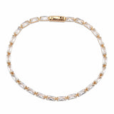 3W1717 - Rose Gold Brass Bracelet with AAA Grade CZ in Clear - Alamode - Flyclothing LLC