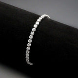 3W1718 - Rhodium Brass Bracelet with AAA Grade CZ in Clear - Alamode - Flyclothing LLC