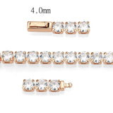 3W1720 - Rose Gold Brass Bracelet with AAA Grade CZ in Clear - Alamode - Flyclothing LLC