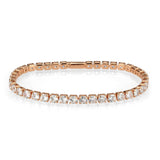3W1720 - Rose Gold Brass Bracelet with AAA Grade CZ in Clear - Alamode - Flyclothing LLC