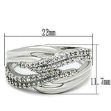 3W174 - Rhodium Brass Ring with AAA Grade CZ in Clear - Alamode - Flyclothing LLC