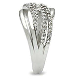 3W174 - Rhodium Brass Ring with AAA Grade CZ in Clear - Alamode - Flyclothing LLC