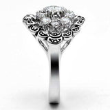 3W184 - Rhodium Brass Ring with AAA Grade CZ in Clear - Alamode - Flyclothing LLC